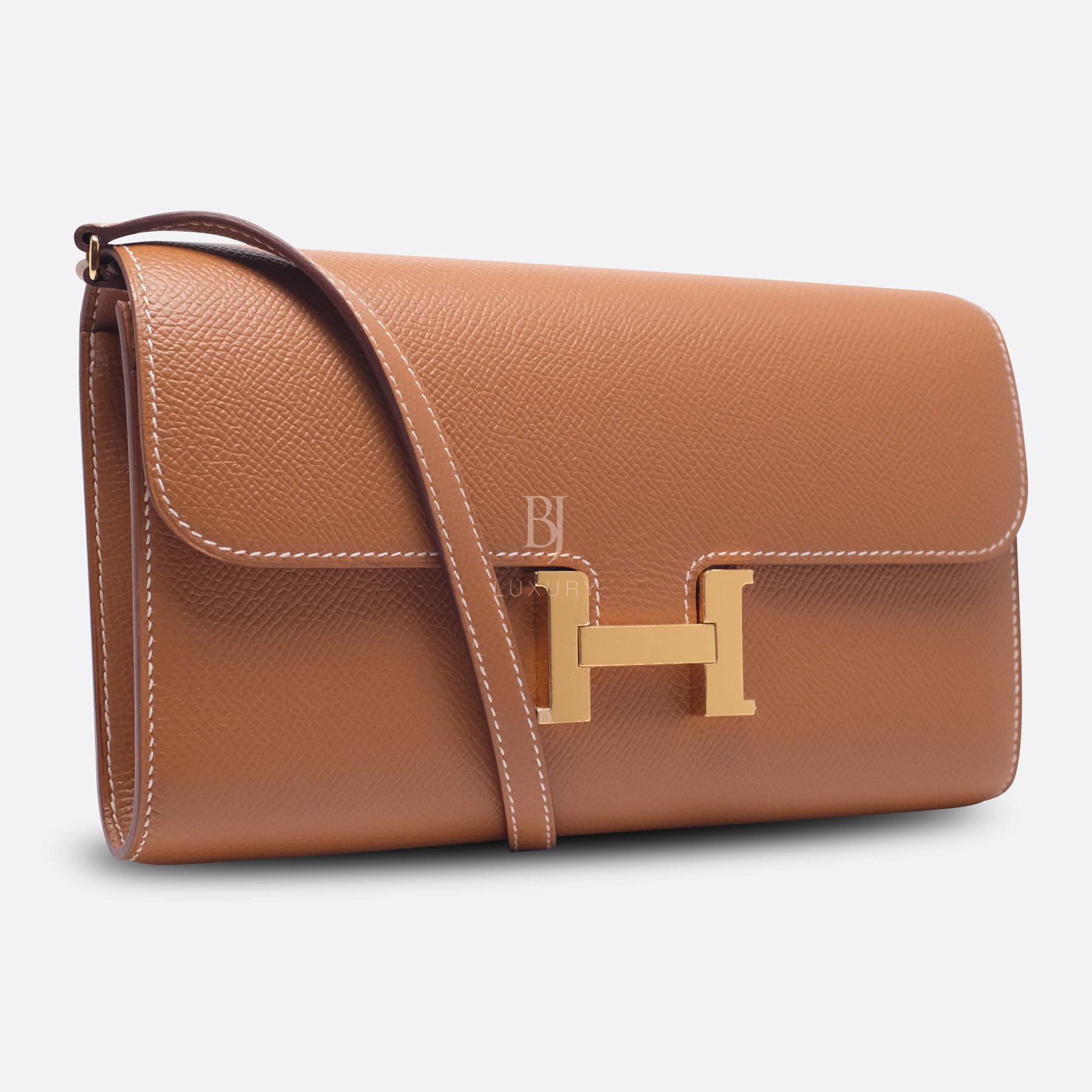 HERMES CONSTANCE WALLET TO GO LONG CLUTCH GOLD EPSOM