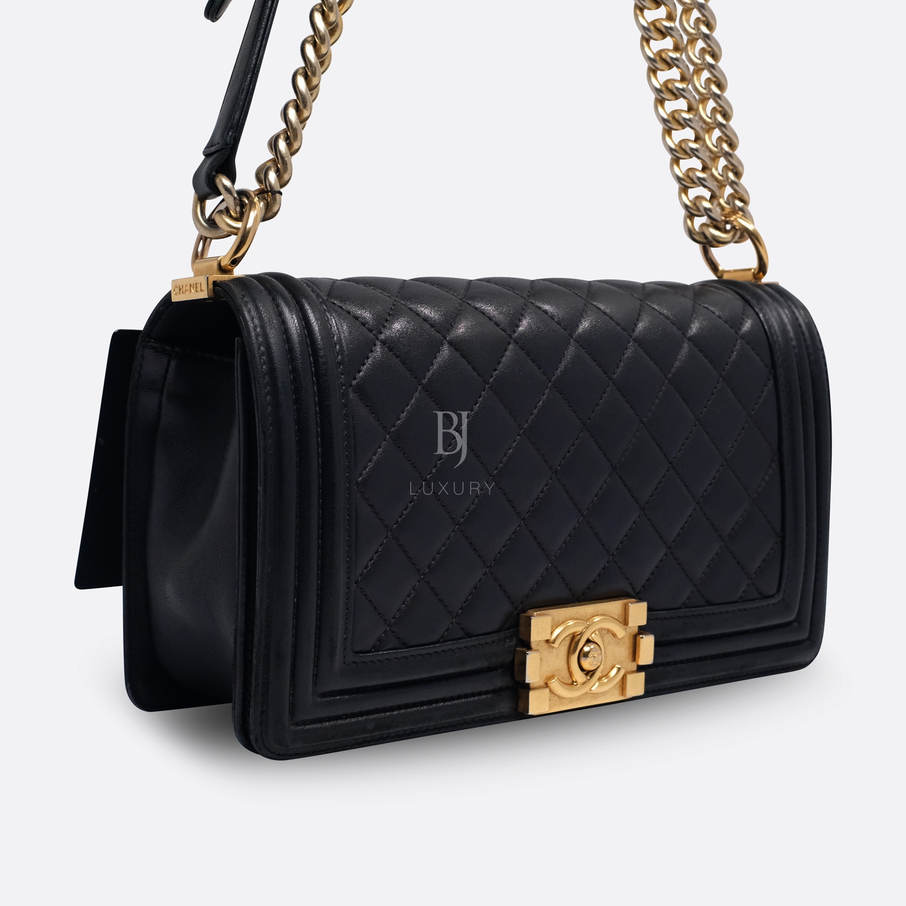 CHANEL BOY CHANEL MEDIUM BLACK LAMBSKIN