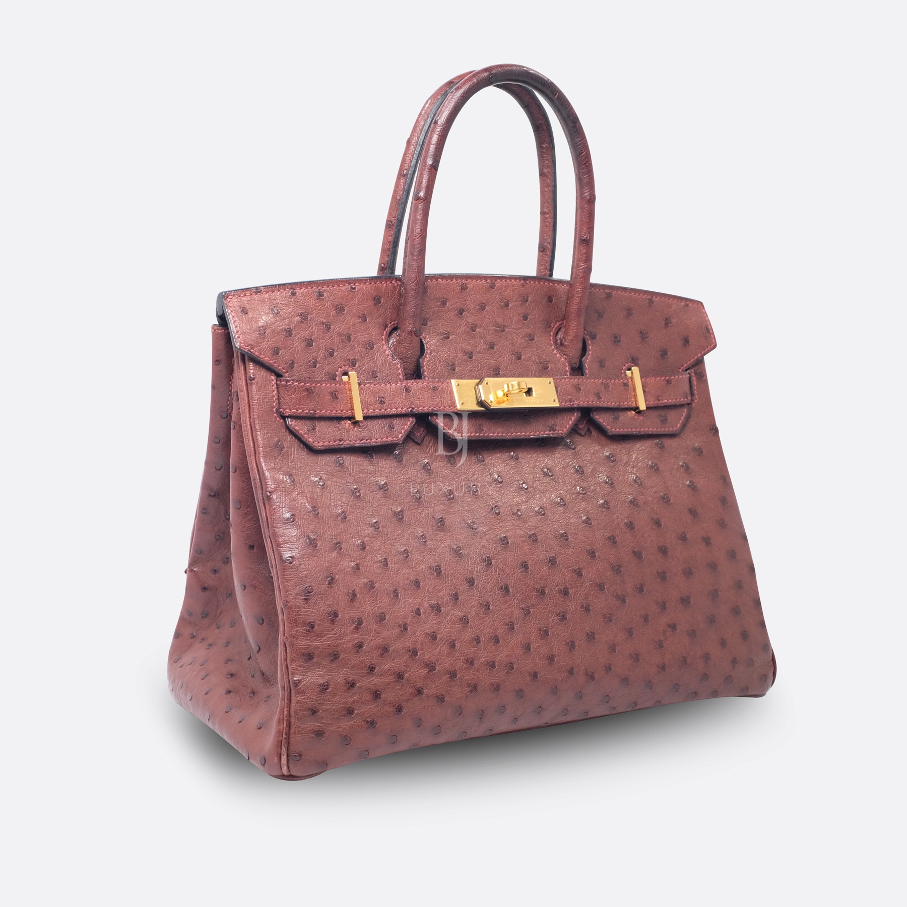 HERMES BIRKIN 30 ROUGE H OSTRICH