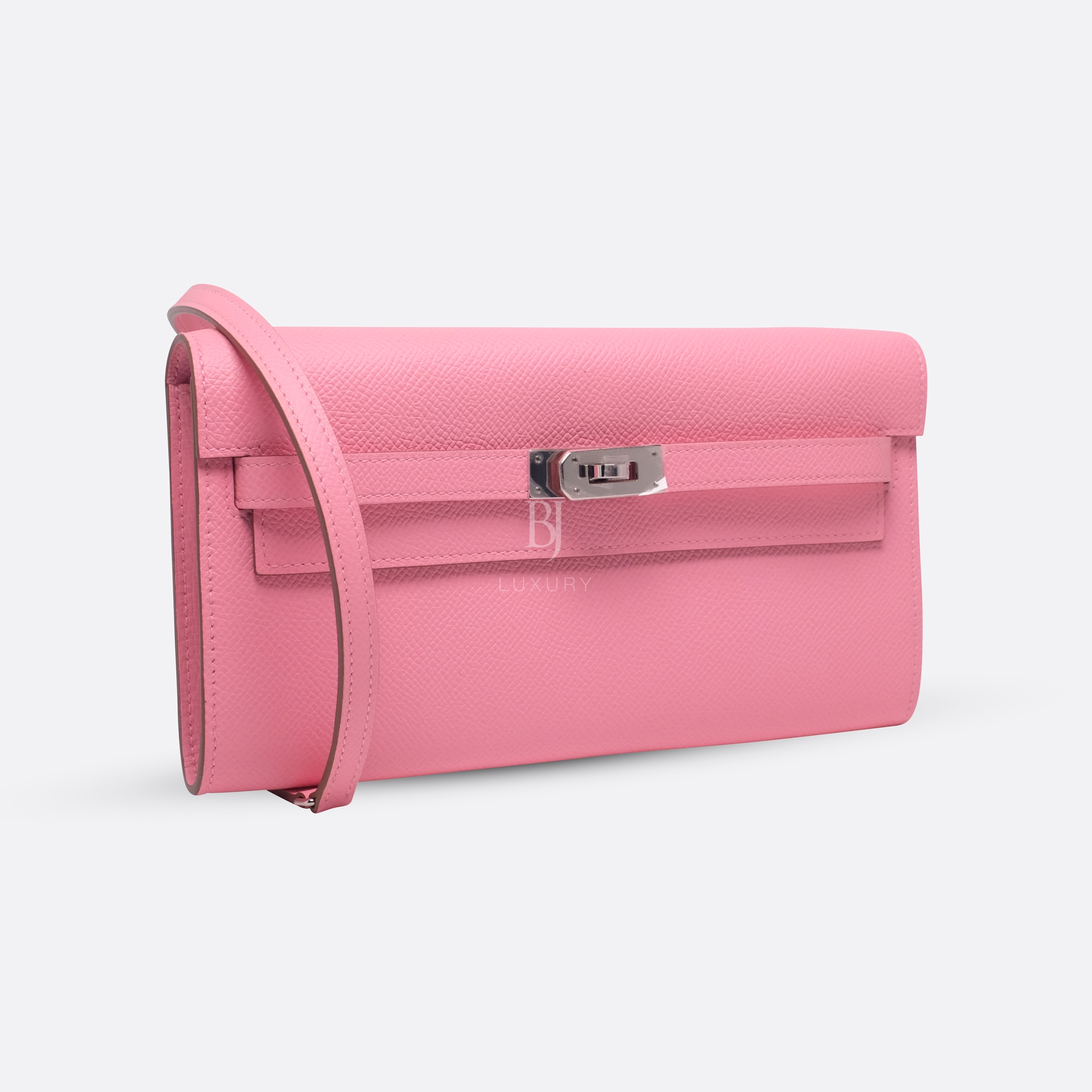 HERMES KELLY WALLET TO GO LONG CLUTCH ROSE CONFETTI EPSOM
