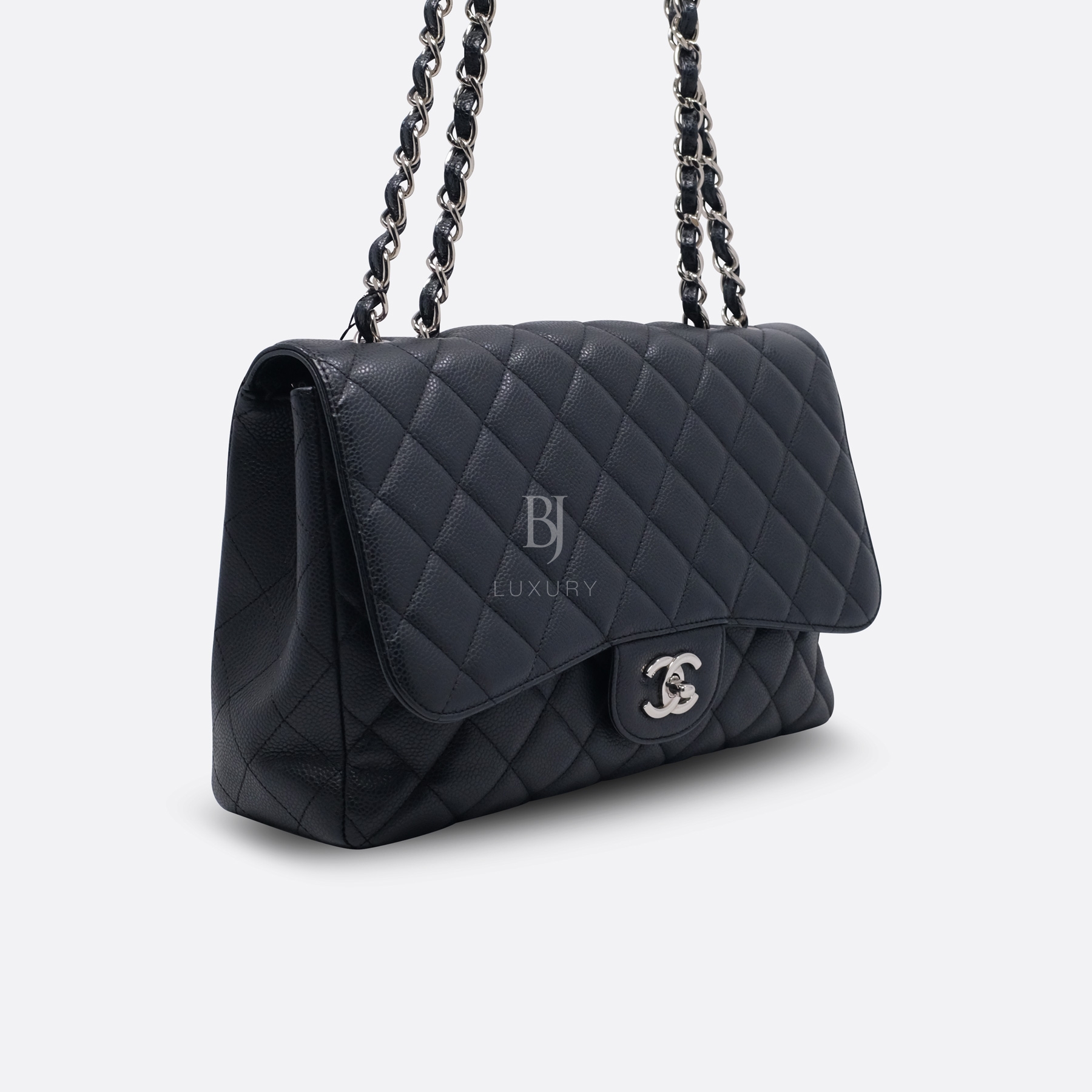 CHANEL FLAP BAG JUMBO BLACK CAVIAR