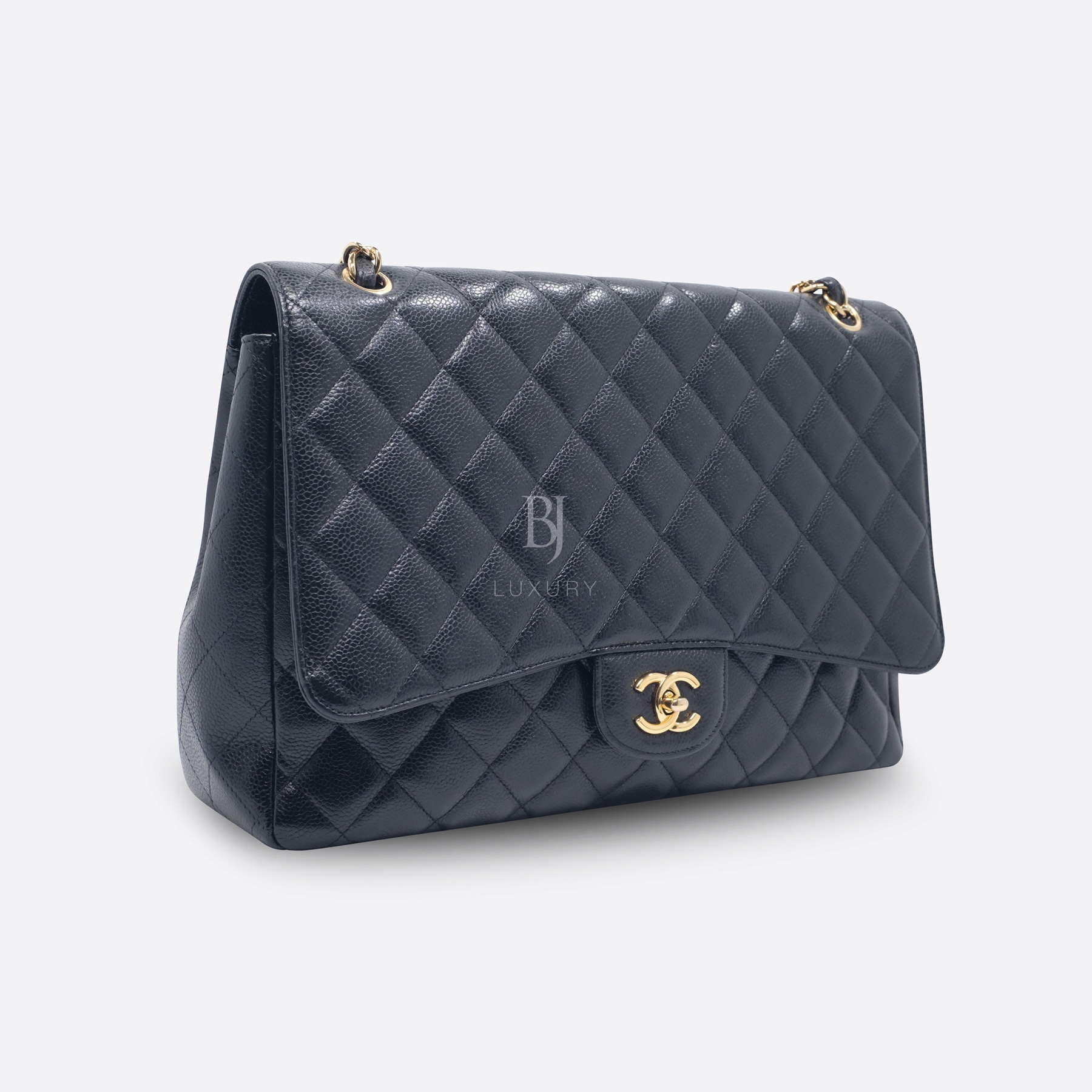 CHANEL FLAP BAG MAXI BLACK CAVIAR