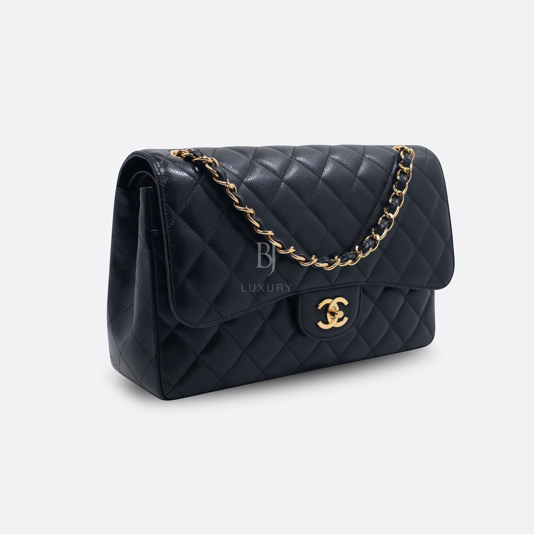 CHANEL CLASSIC HANDBAG JUMBO BLACK CAVIAR