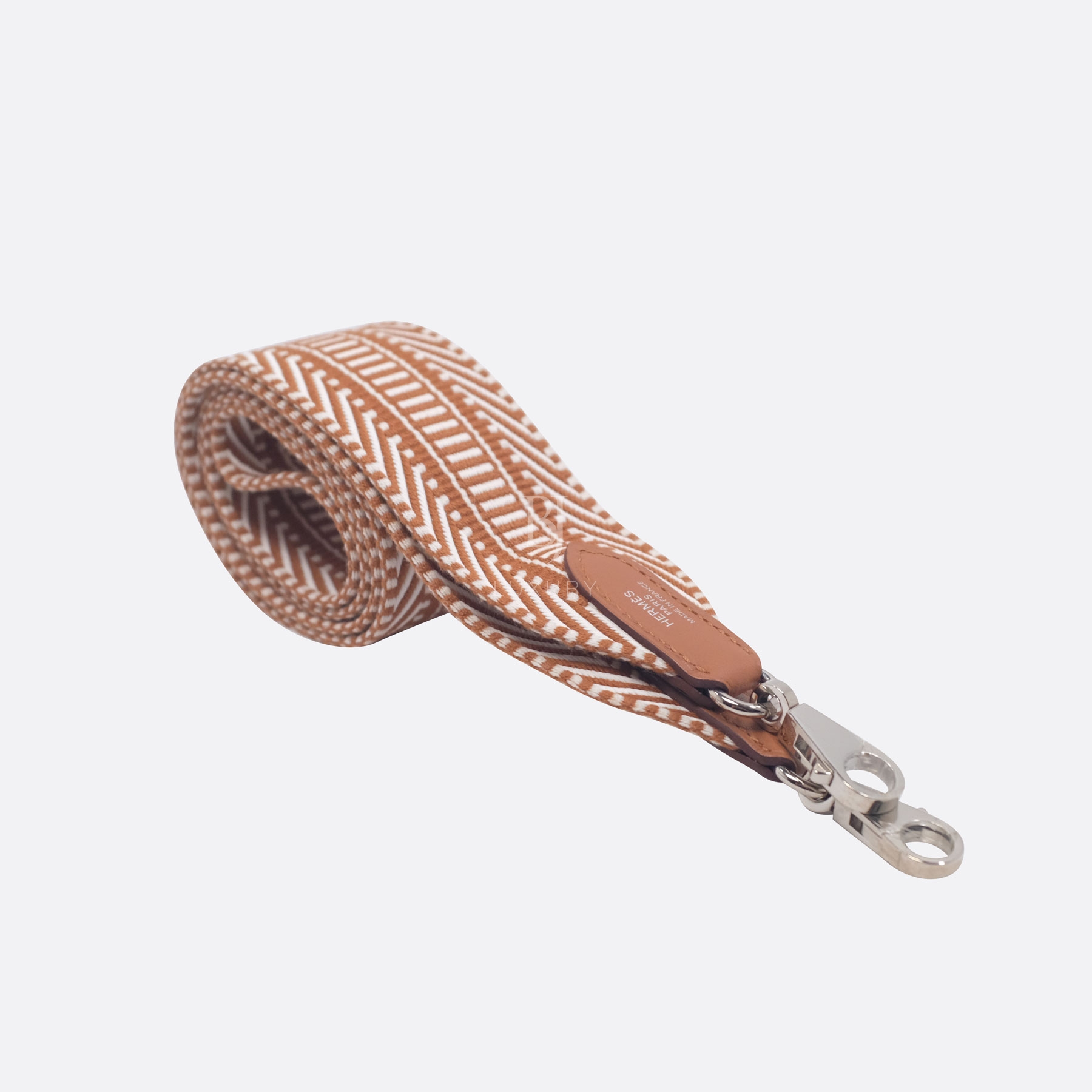 HERMES SANGLE CAVALE BAG STRAP 105CM GOLD CANVAS, SWIFT
