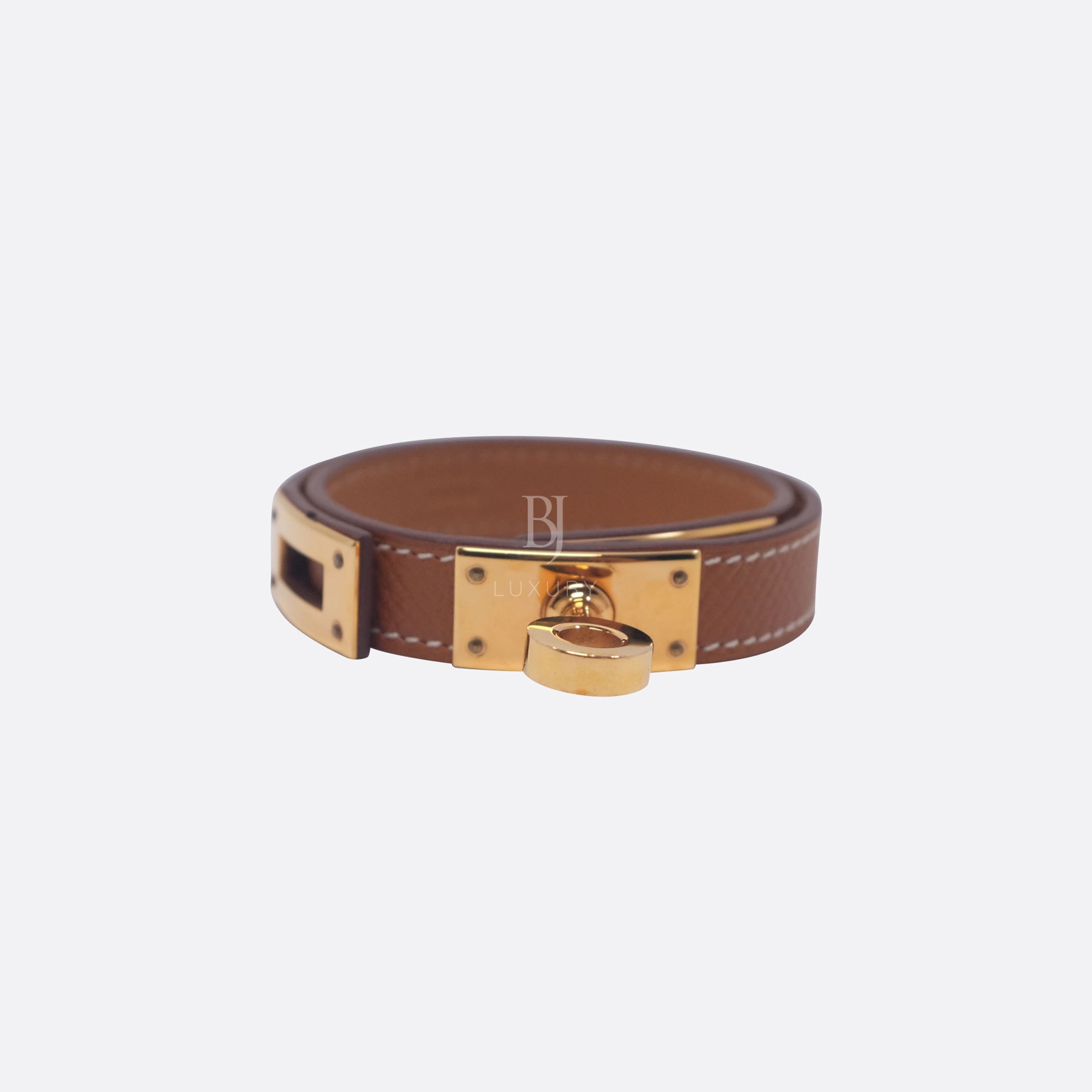 HERMES KELLY DOUBLE TOUR BRACELET XS GOLD EPSOM