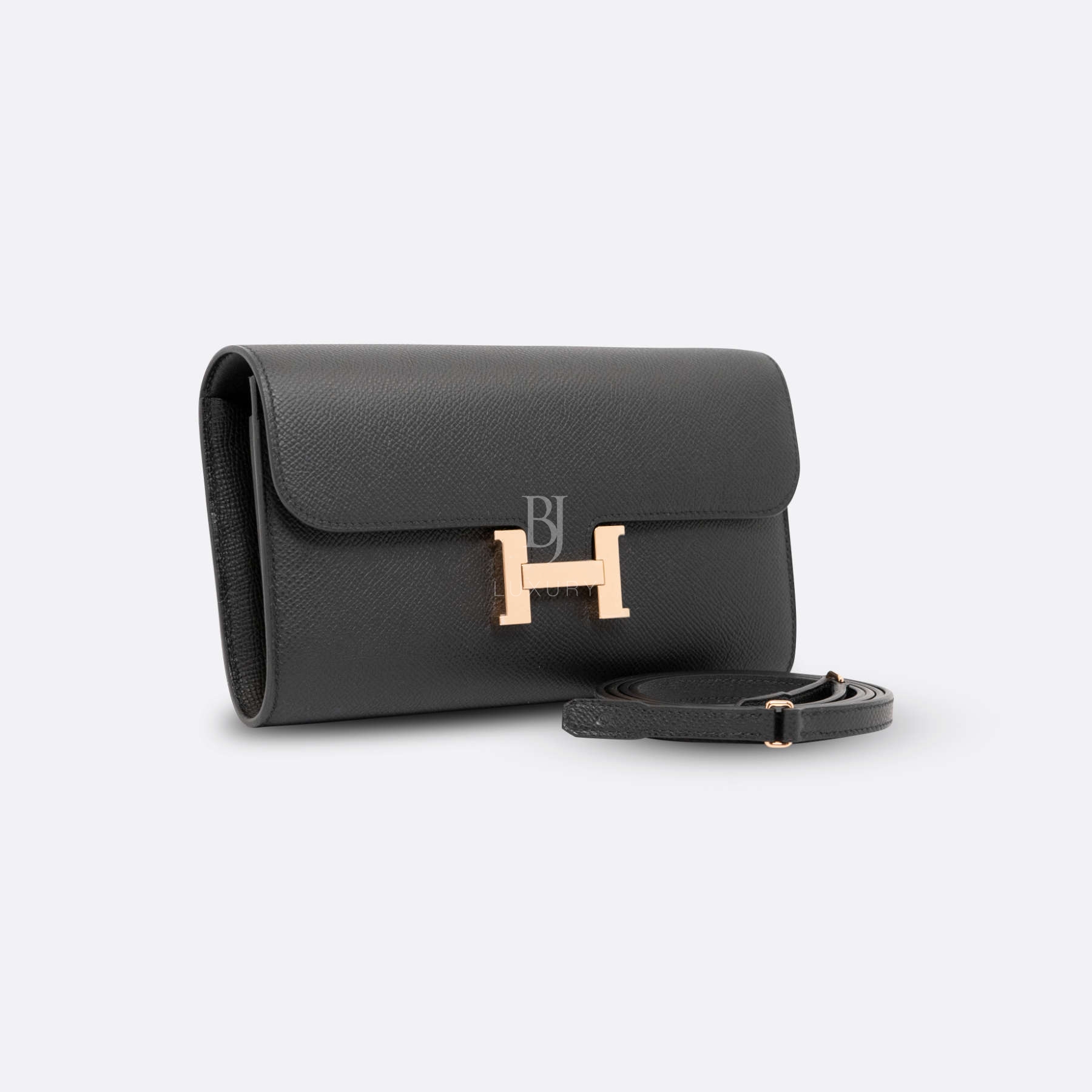 HERMES CONSTANCE TO GO WALLET LONG CLUTCH BLACK EPSOM