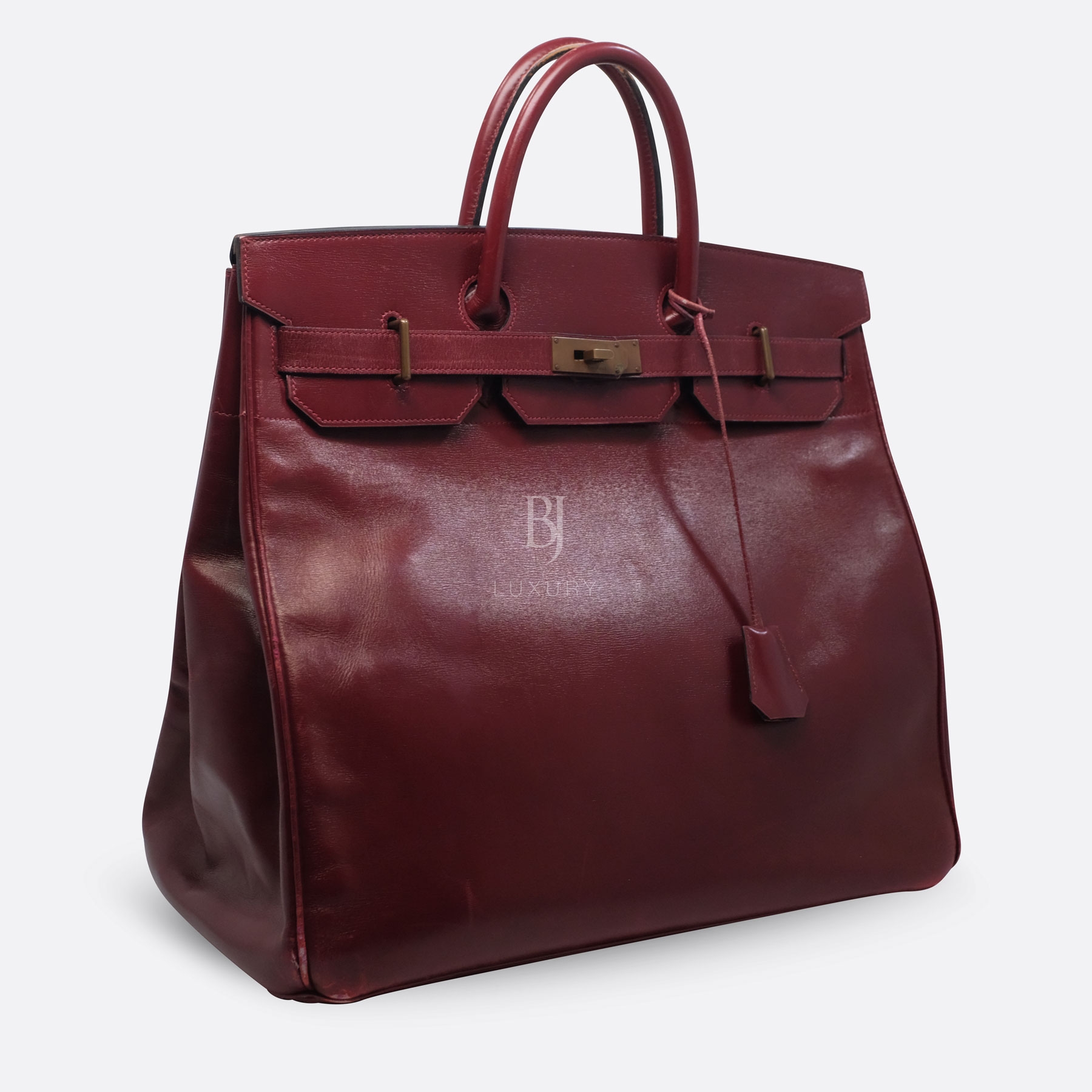 HERMES HAC HAUT A COURROIES 45 ROUGE H BOX CALF