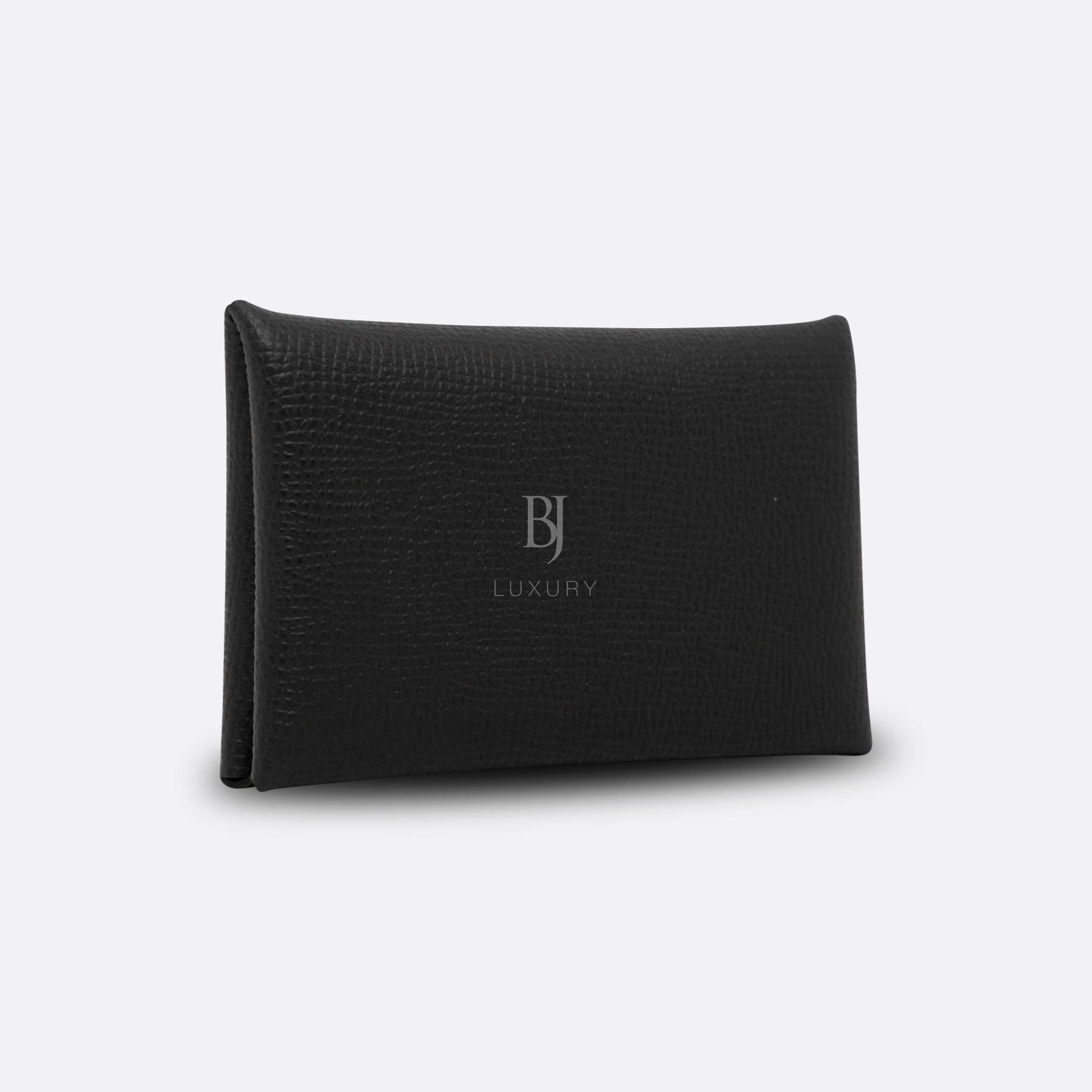 HERMES CALVI CARD HOLDER BLACK EPSOM