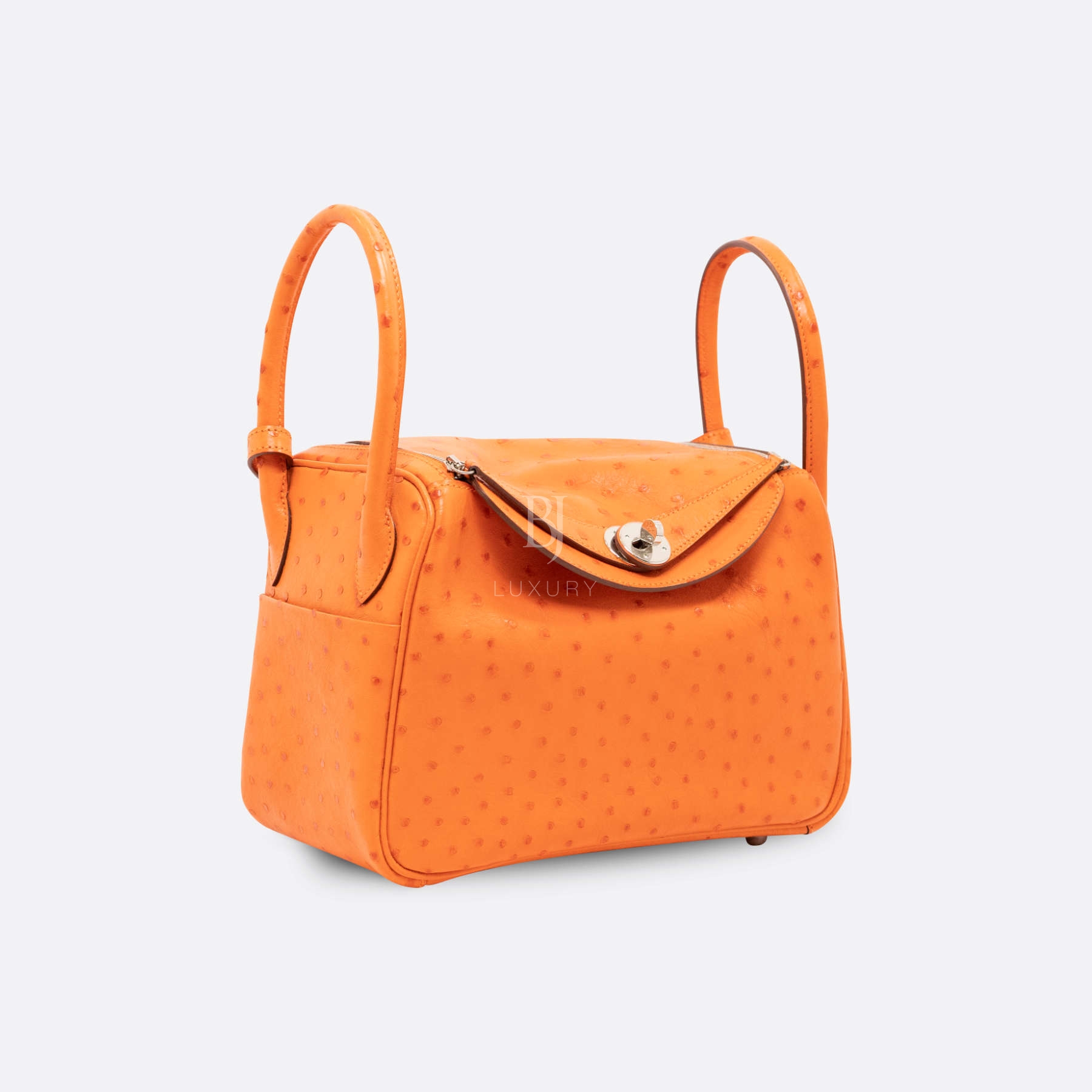 HERMES LINDY 26 TANGERINE OSTRICH