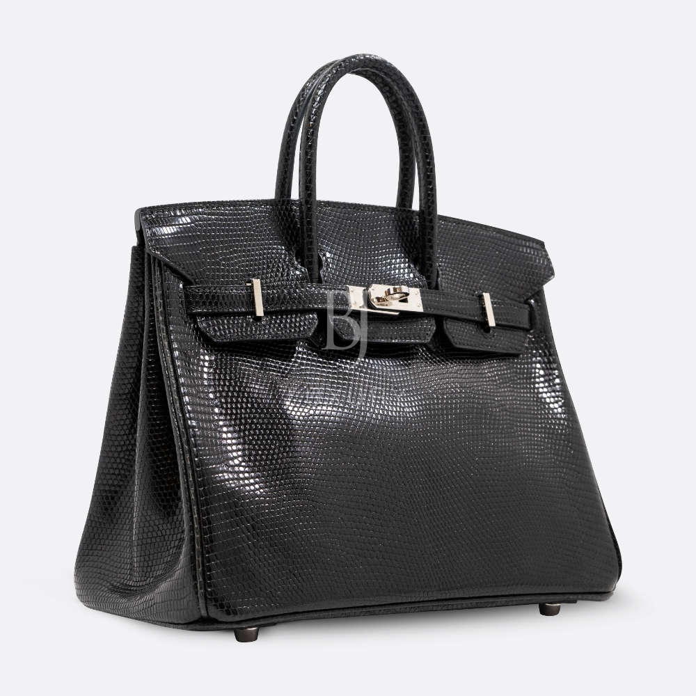 HERMES BIRKIN 25 BLACK LIZARD