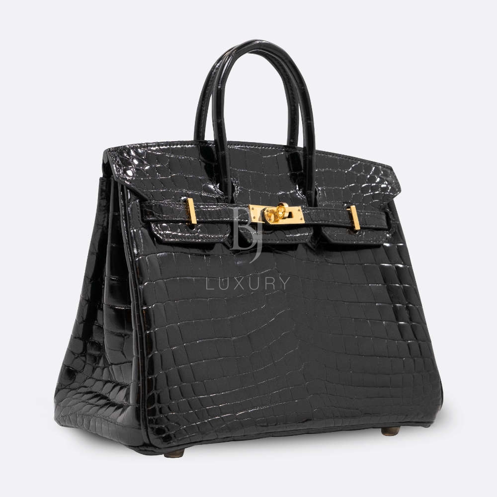 HERMES BIRKIN 25 BLACK NILO CROCODILE