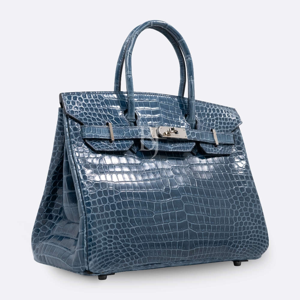 HERMES BIRKIN 30 BLUE POROSUS CROCODILE