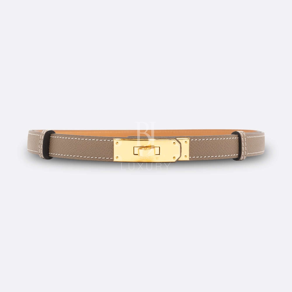 HERMES KELLY BELT FREE SIZE ETOUPE EPSOM