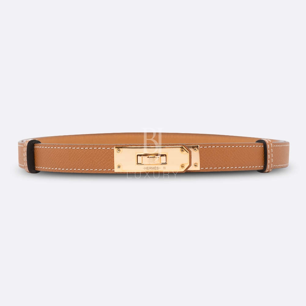 HERMES KELLY BELT FREE SIZE GOLD EPSOM