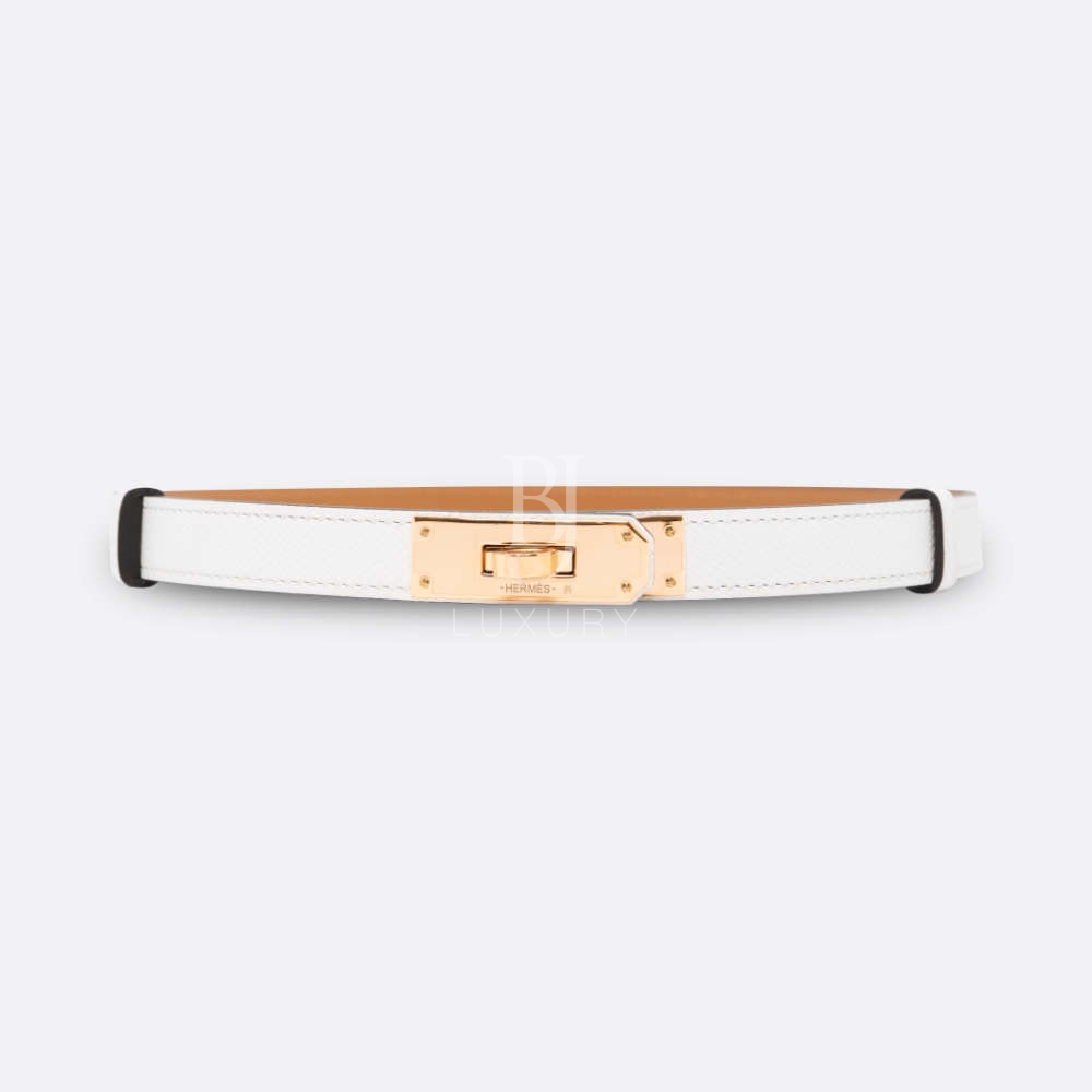 HERMES KELLY BELT WHITE EPSOM