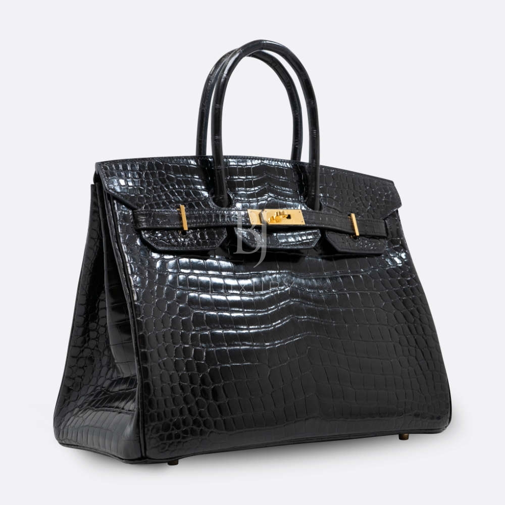 HERMES BIRKIN 35 BLACK POROSUS CROCODILE