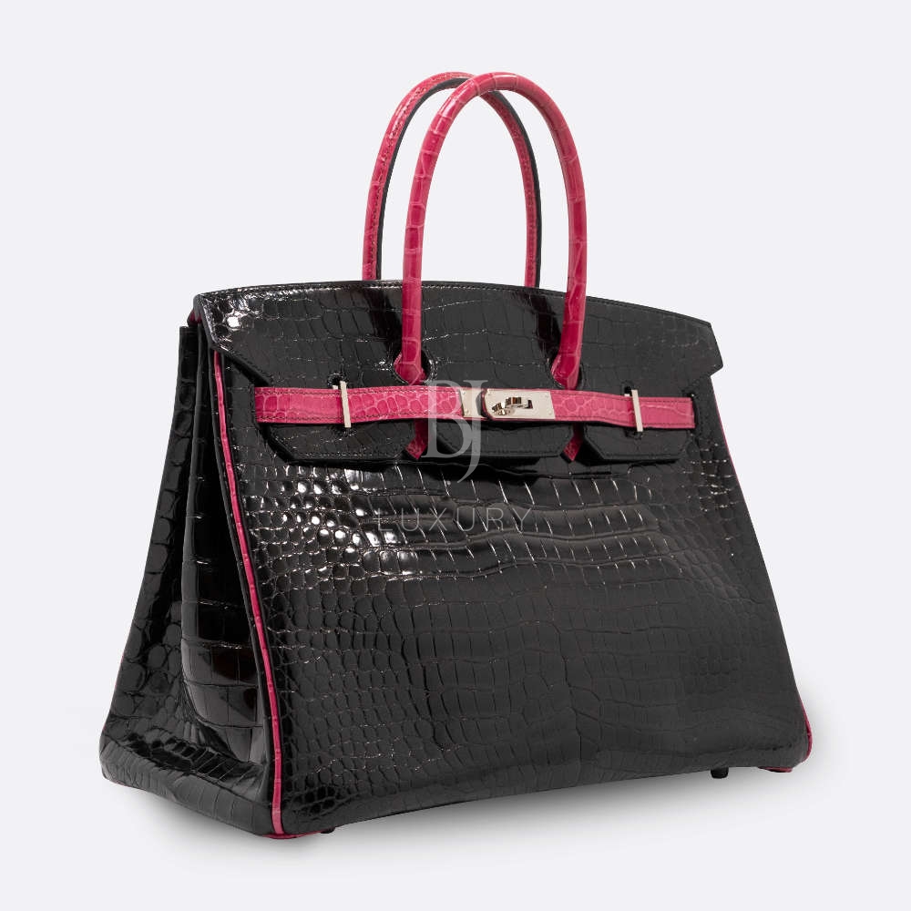 HERMES BIRKIN 35 BLACK POROSUS CROCODILE