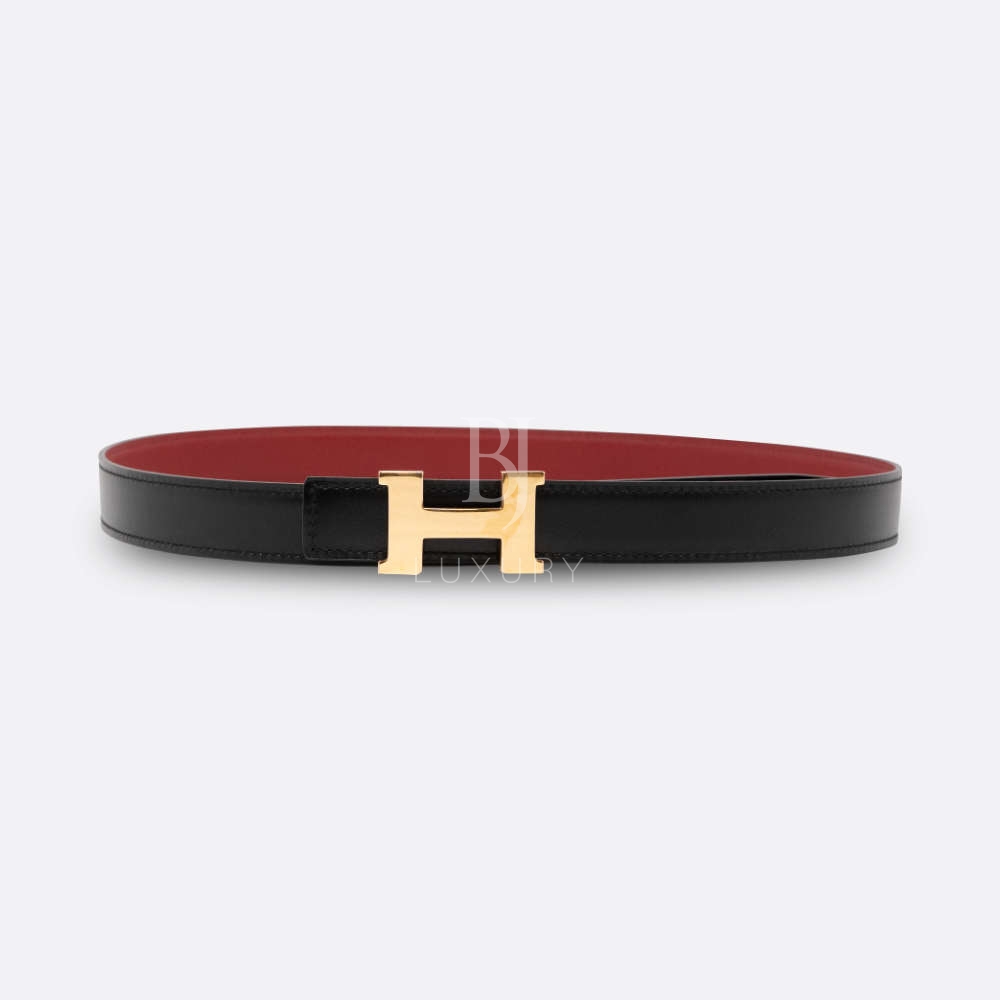 HERMES CONSTANCE BELT 80 BLACK BOX CALF