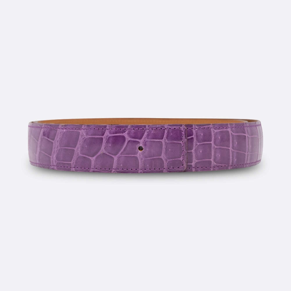 HERMES BELT 90CM VIOLET POROSUS CROCODILE