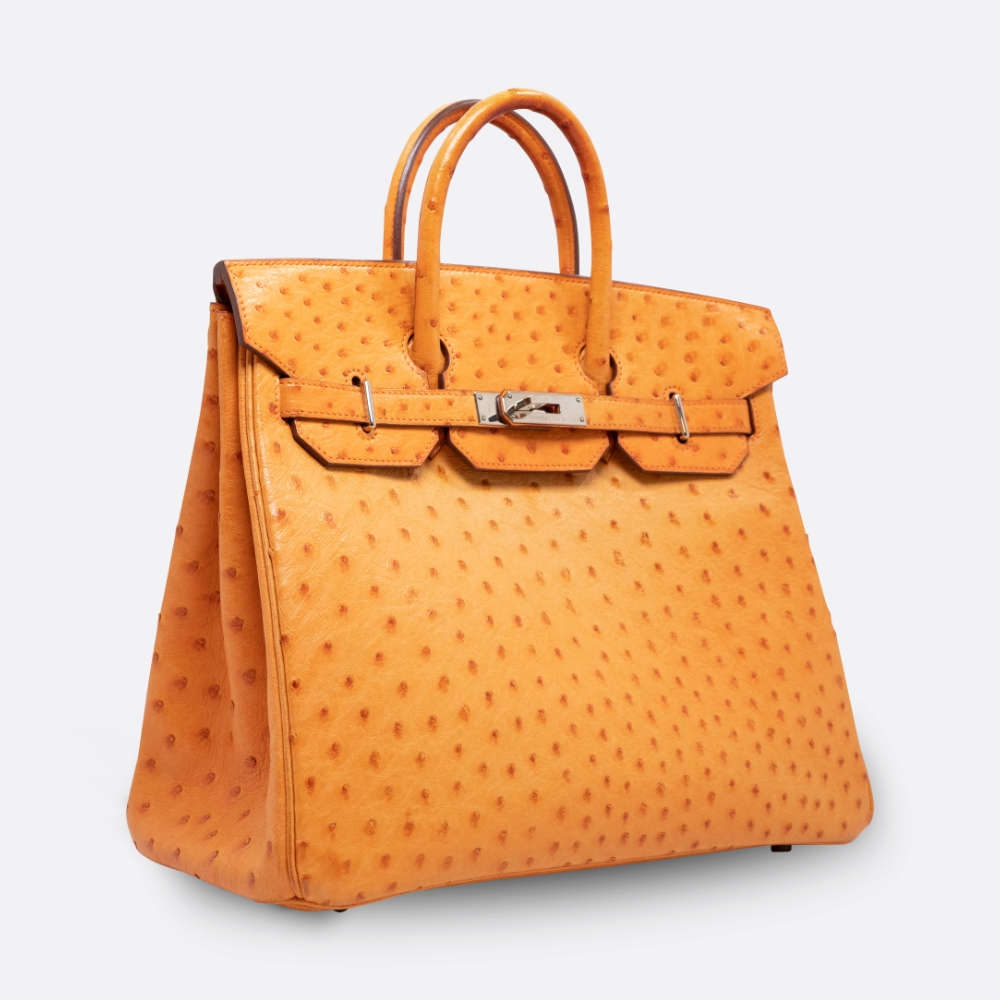 HERMES HAC HAUT A COURROIES 32 ORANGE OSTRICH