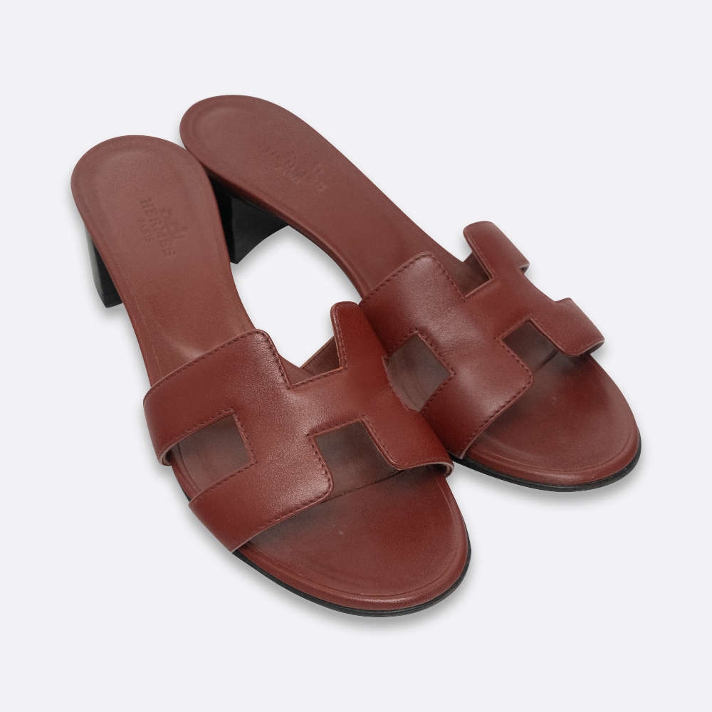 HERMES SANDALS OASIS EU 37 ROUGE GRENAT
