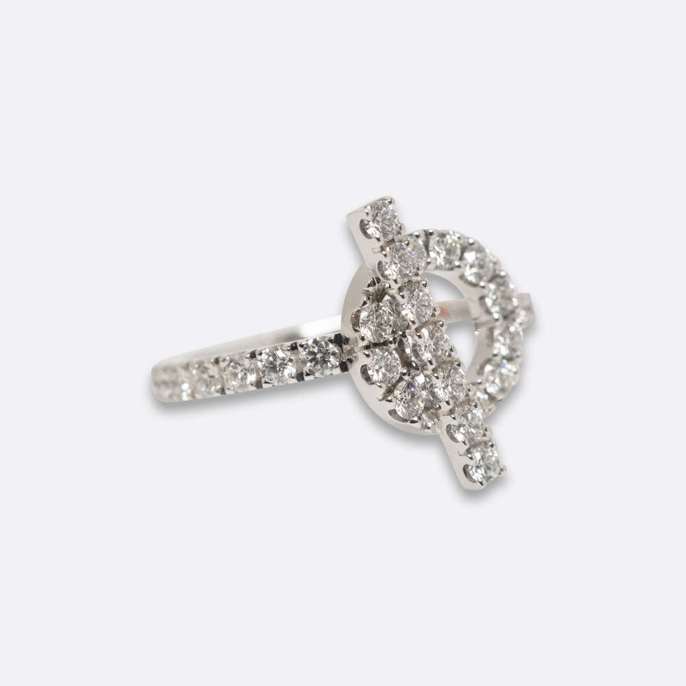 HERMES RING 53 SILVER 18K WHITE GOLD