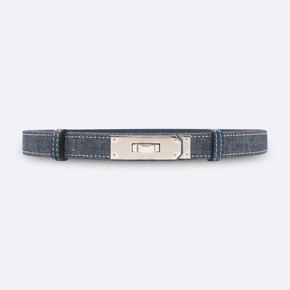 HERMES KELLY BELT FREE SIZE BLEU INDIGO EPSOM