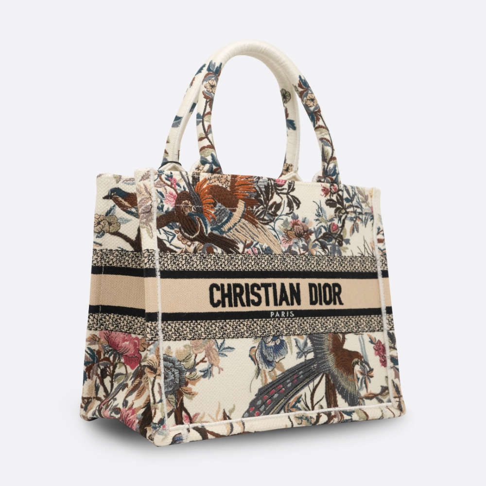 CHRISTIAN DIOR BOOK TOTE SMALL BROWN FABRIC