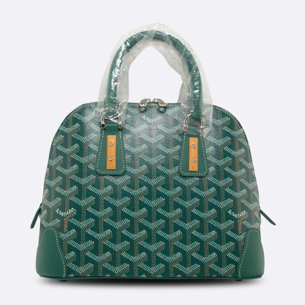 GOYARD-HANDBAG-MINI-GREEN-COATEDCANVAS-6957 front.jpg