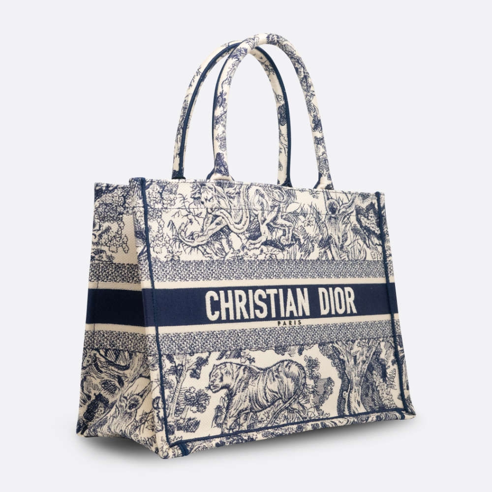 CHRISTIAN DIOR BOOK TOTE NAVY JACQUARD