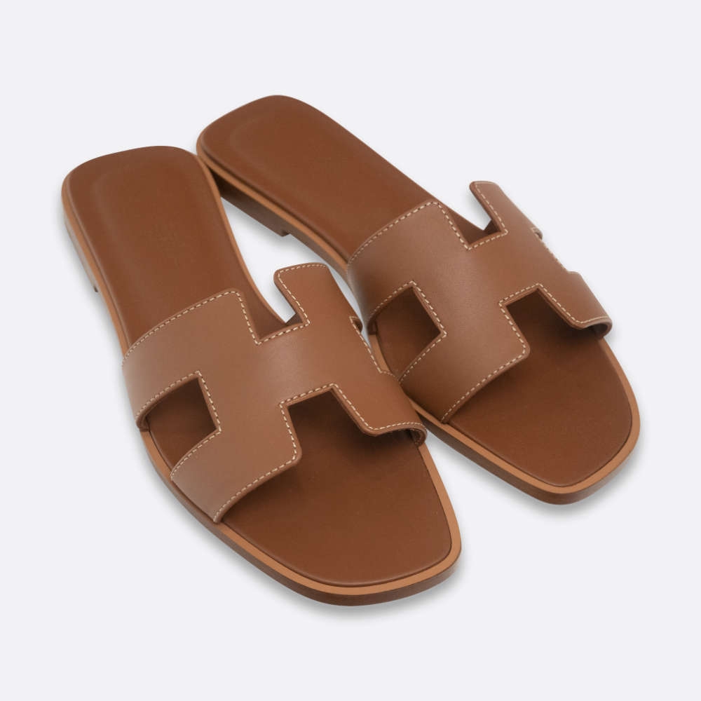 HERMES ORAN EU 37 GOLD BOX CALF