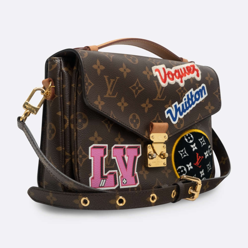 LOUIS VUITTON POCHETTE METIS MM BROWN COATED CANVAS