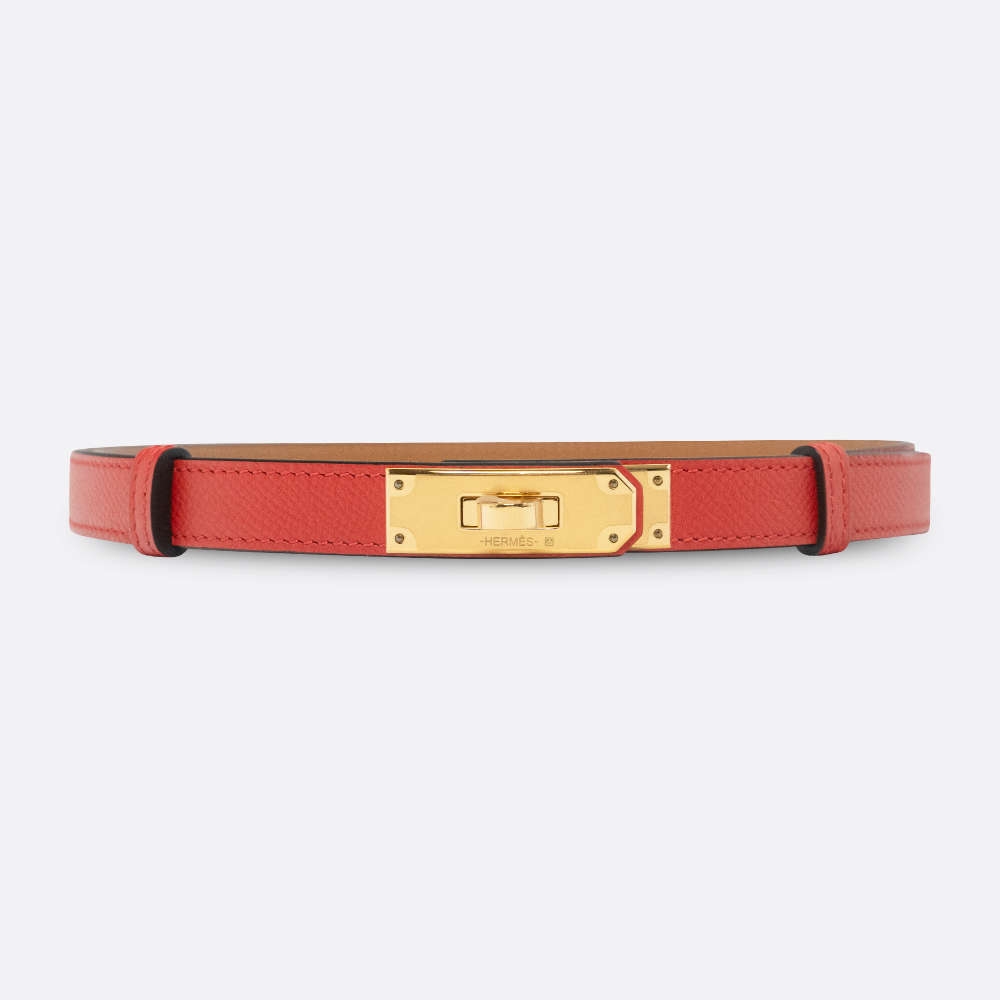 HERMES KELLY BELT ROUGE CASAQUE EPSOM, SWIFT