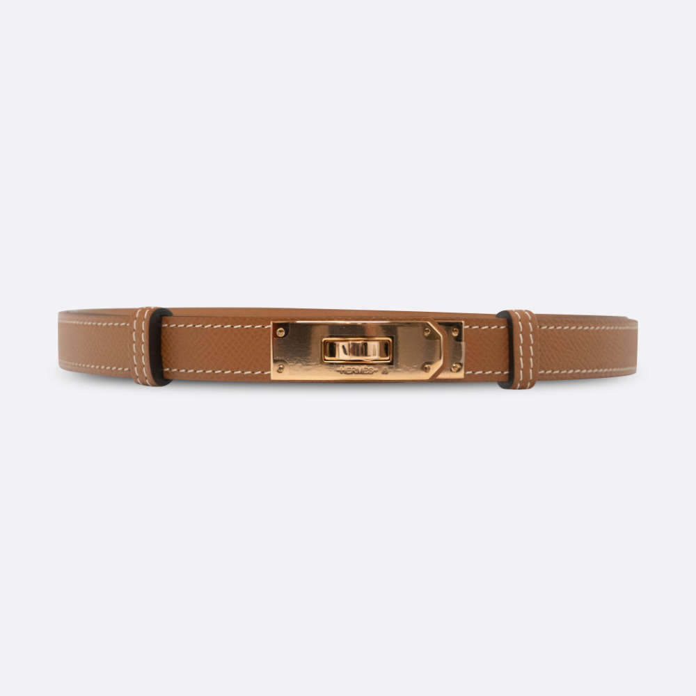 HERMES KELLY BELT FREE SIZE GOLD EPSOM