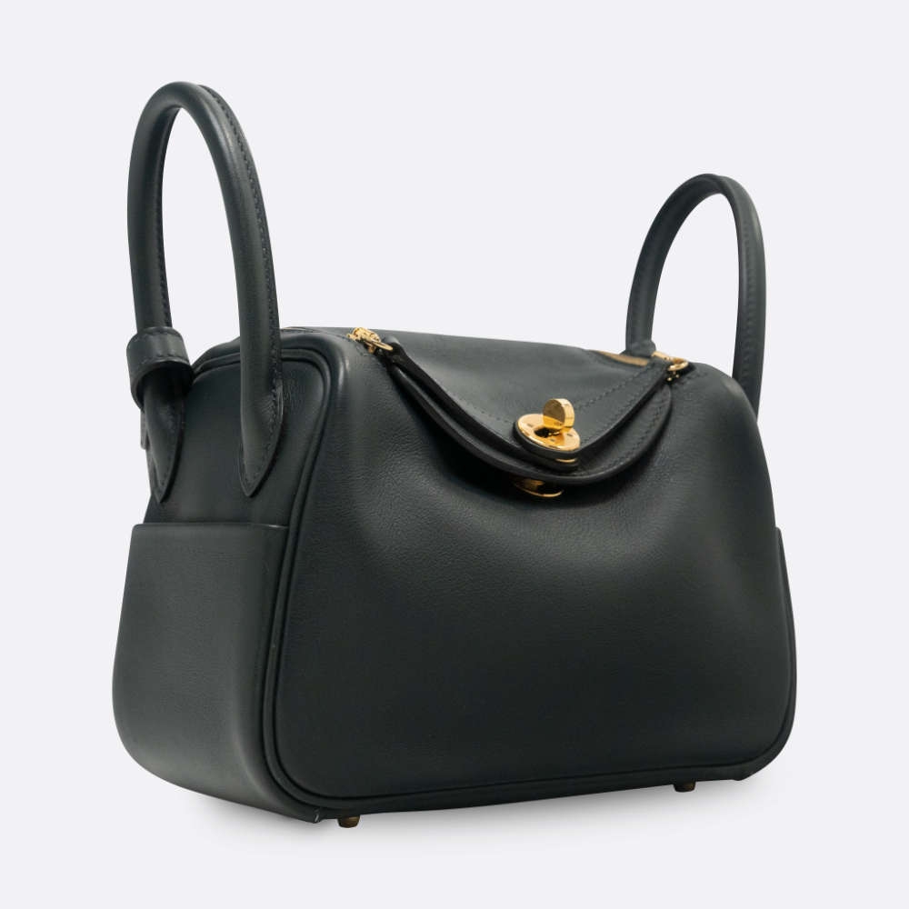 HERMES LINDY MINI VERT ROUSSEAU SWIFT