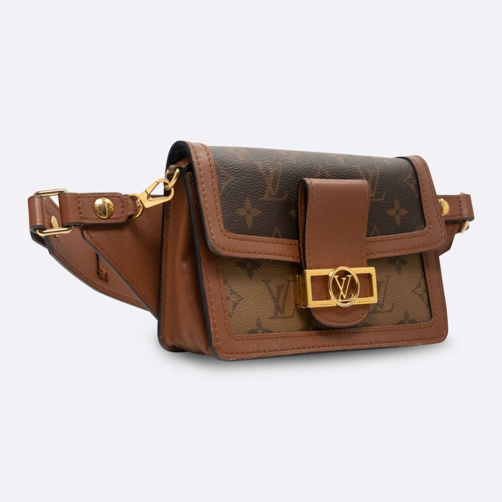 LOUIS VUITTON WAIST BAG BROWN COATED CANVAS