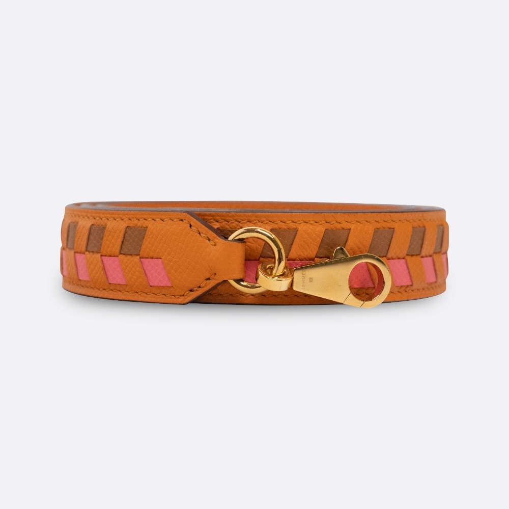 HERMES LEATHER BAG STRAP 105CM TERRE BATTUE EPSOM