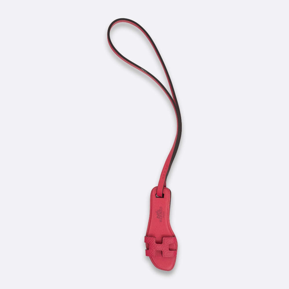HERMES ORAN BAG CHARM ROSE MEXICO CALF