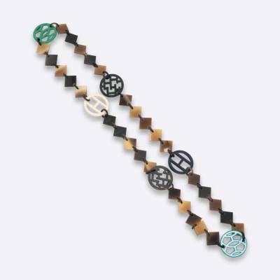 HERMES NECKLACE 70 BROWN HORN