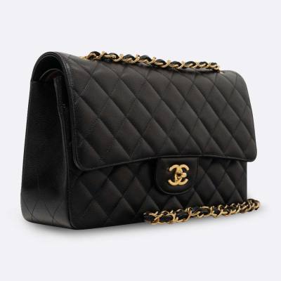 CHANEL CLASSIC HANDBAG JUMBO BLACK CAVIAR