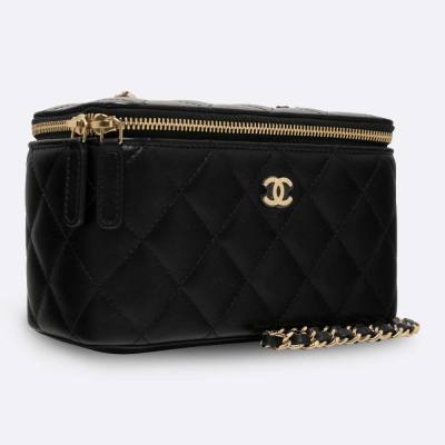 CHANEL VANITY SMALL BLACK LAMBSKIN