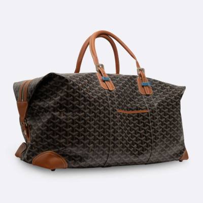 GOYARD BOEING TRAVEL BAG 55 BLACK,BROWN COATED CANVAS