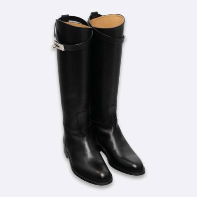 HERMES BOOTS EU 36 BLACK CALF