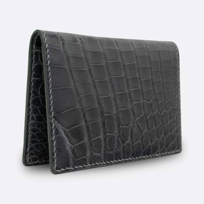 BJL BI - FOLD CARD HOLDER GRAPHITE CROCODILE