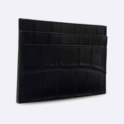 BJL CARD HOLDER COMPACT DEEP BLUE ALLIGATOR