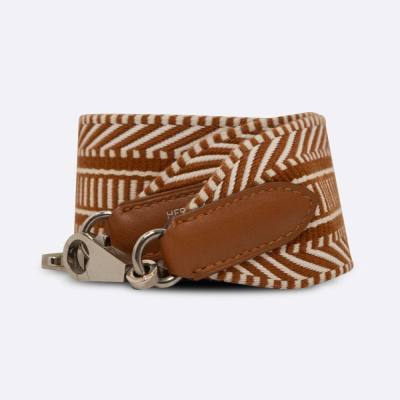 HERMES SANGLE CAVALE BAG STRAP 105CM GOLD CANVAS