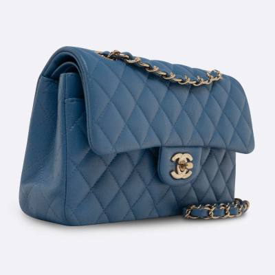 CHANEL CLASSIC HANDBAG SMALL BLEU CAVIAR