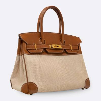 HERMES BIRKIN 30 ECRU BARENIA, TOILE