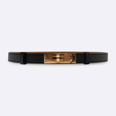 HERMES KELLY BELT FREE SIZE BLACK EPSOM