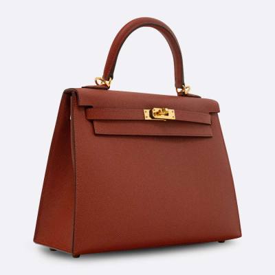 HERMES KELLY SELLIER 25 SIENNA EPSOM